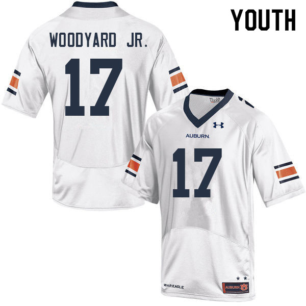 Auburn Tigers Youth Robert Woodyard Jr. #17 White Under Armour Stitched College 2022 NCAA Authentic Football Jersey HPS5374VU